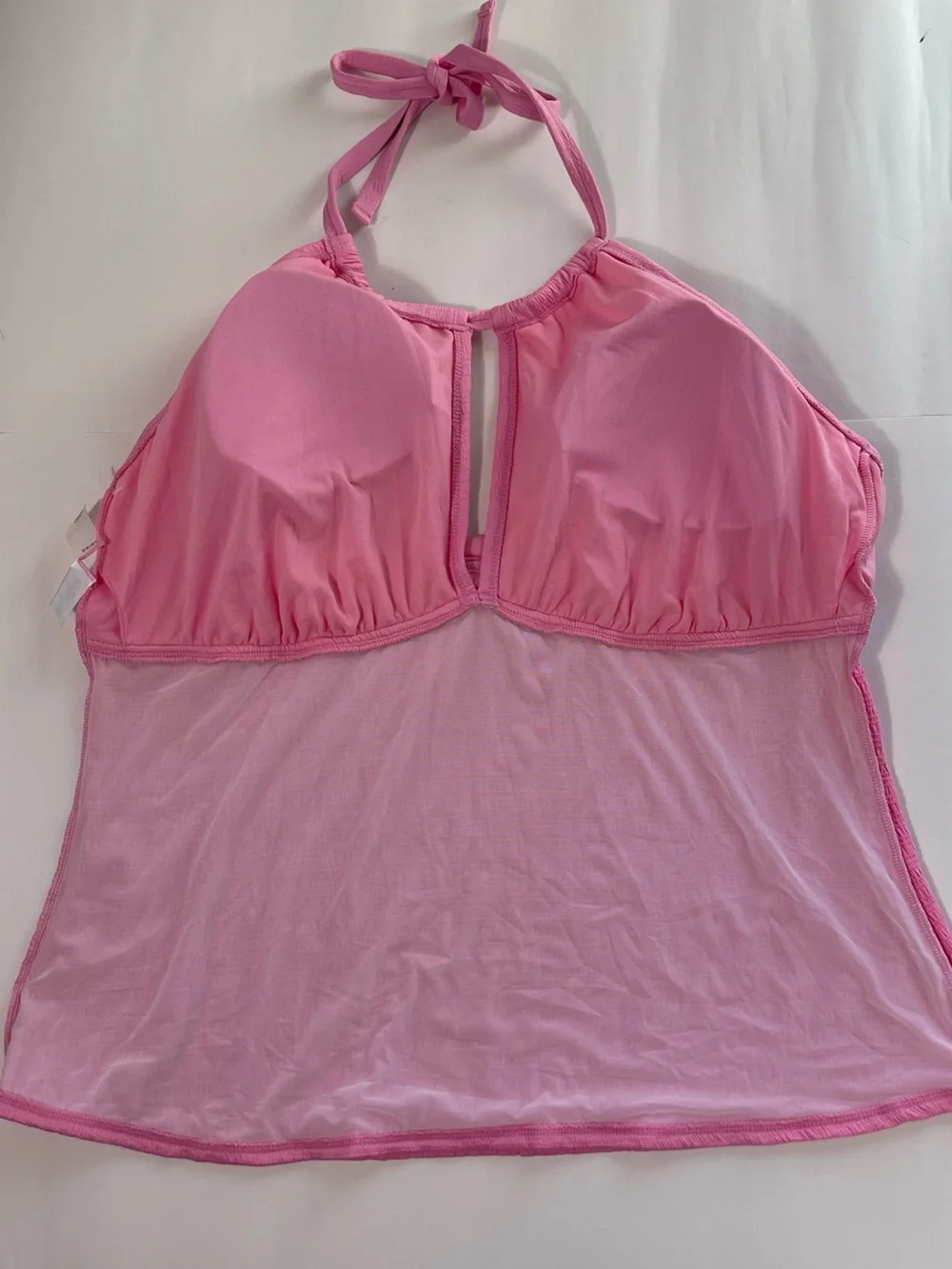 MYNAH Women's Pink Halter Tankini Top with Keyhole Front SIZE 24W NWOT